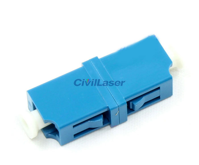 Symmetrical Type Blue Singal Mode Singal Core Plastic LC Fiber Optic Adapter